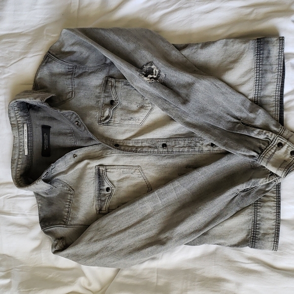 scotch & Soda Distressed Chambray Denim Jacket, Size S - Picture 16 of 16